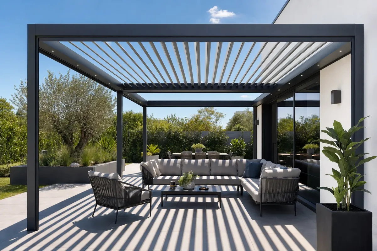 Louvre / Opening Roof built in Perth by Perth Pergola Co